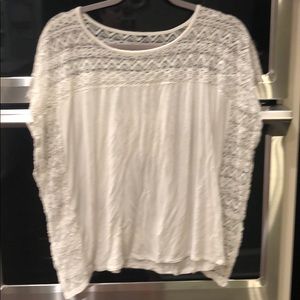 Lucky Ivory lace detailed cotton shirt